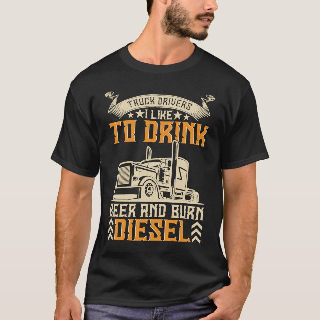 Camiseta Queimamos o motorista de caminhão diesel Pun Pai P (Frente)