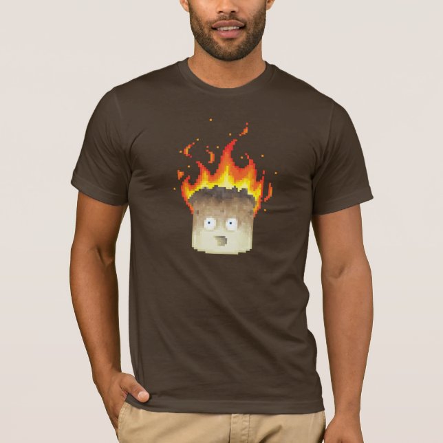 Camiseta Queimando Arte de Pixel Marshmallow (Frente)