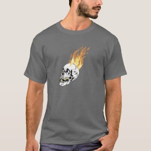 Camiseta Queimando chamas Design de crânio