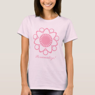 Camiseta Queimando com o Adulto Flor de Vida, Rosa