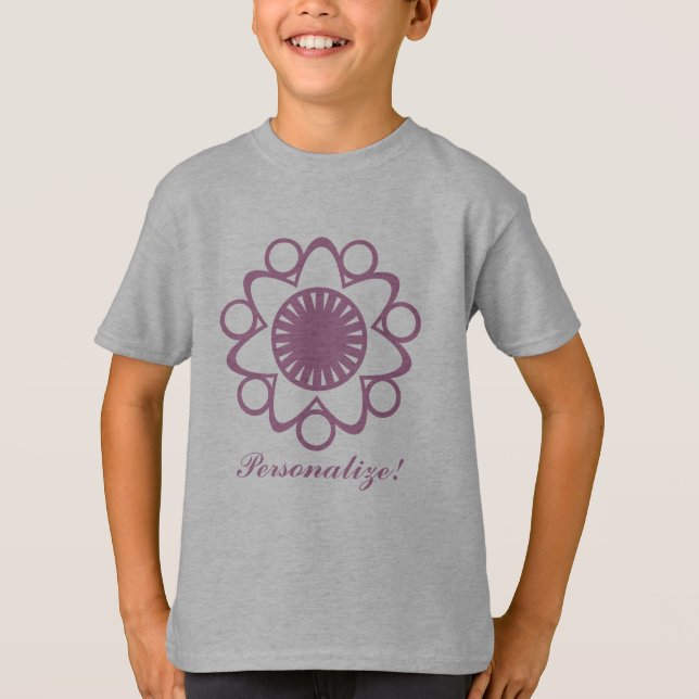 Camiseta Queimando com o Tee da Garota Flor, Lavanda (Frente)