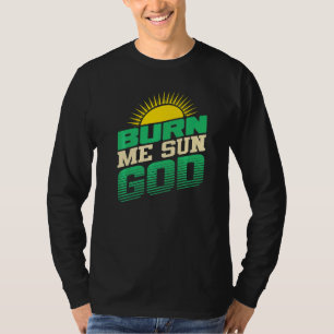 Camiseta Queime-me Deus do Sol Praia Férias de Verão Homen