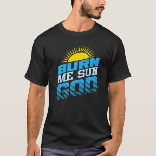 Camiseta Queimem-me Sun Deus Praia Férias de Verão Homens M