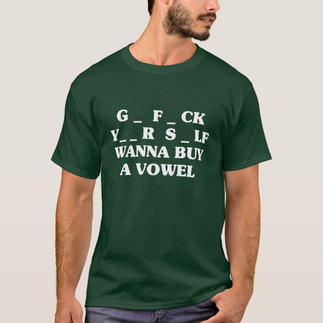 Camiseta Queira comprar uma vogal - obscuridade (Frente)