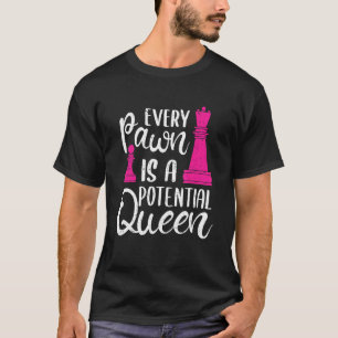 Camiseta Queira Potencial do Jogo de Xadrez do Jogador de X