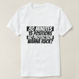 Camiseta Queira Ruck o branco do preto do humor do rugby