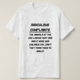 Camiseta Queixas ridículas Animais tristes no zoológico
