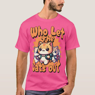 Camiseta Quem Deixou Os Gatos Ir Caminhando A Mochila Gato