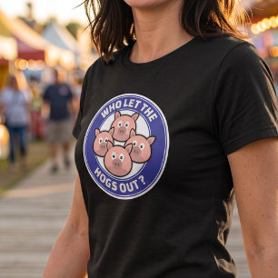 Camiseta Quem Deixou os Porcos Sair - Paródia Divertida de