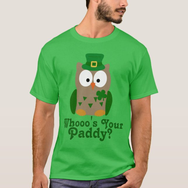 Camiseta Quem é a sua Rua de papá, a coruja do dia de Patri (Frente)