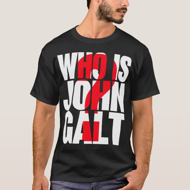 Camiseta Quem é John Galt? com ponto de interrogação (Frente)