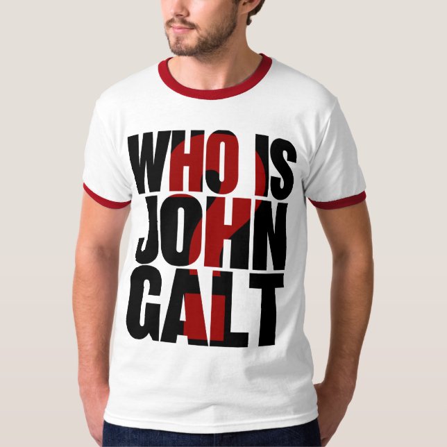 Camiseta Quem é John Galt? com ponto de interrogação (Frente)