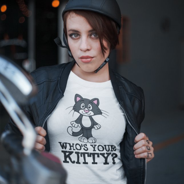 CAMISETA QUEM É O SEU GATINHO? CAMADAS-T DE GATO (Criador carregado)