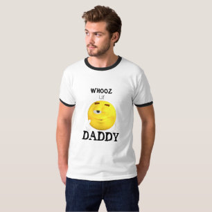 Camiseta Quem é o seu Pai de Cartoon Emoji Piscar os olhos