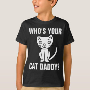 Camiseta QUEM É O SEU PAI DE GATO? T-Shirts para adolescen