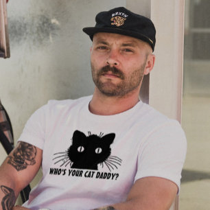 Camiseta Quem é seus t-shirt do pai do pai do gato,