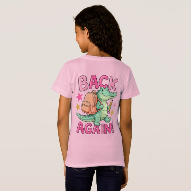 Camiseta Quem está de Volta às Aulas Jacaré (Parte Traseira Completa)