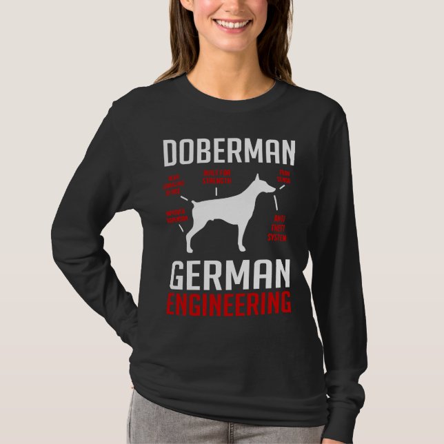Camiseta Quem Lida Com A Criação De Cães Doberman (Frente)