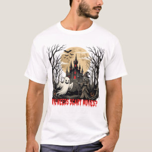 Camiseta Quem Precisa de Filmes de Terror Halloween Fantasm