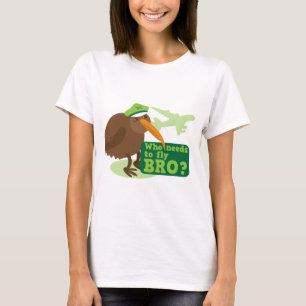 Camiseta Quem precisa de voar o bro? humor do pássaro do