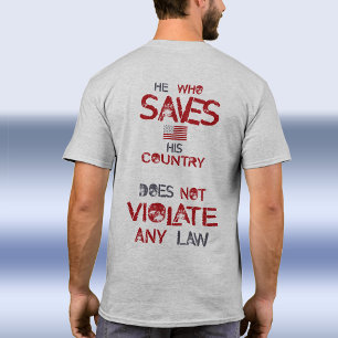 Camiseta Quem Salva Seu País Viola Nenhum Armário