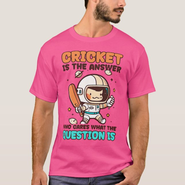 Camiseta Quem se importa com qual pergunta jogador de críqu (Frente)