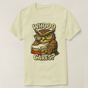 Camiseta Quem Se Importa Coruja Divertida Amante de Livros 