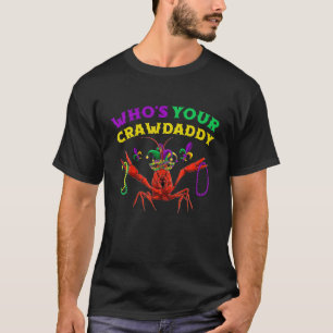 Camiseta Quem Seu Crawaddy Crawfish Jester Miçanga Mães E
