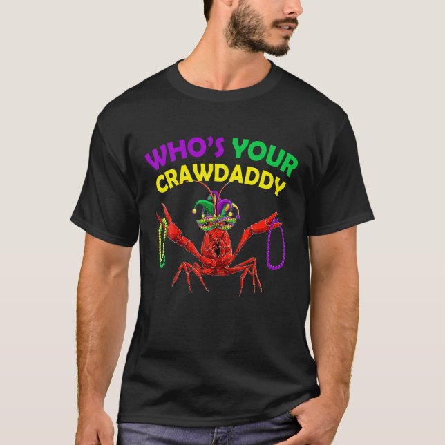 Camiseta Quem Seu Crawaddy Crawfish Jester Miçanga Mães Eng (Frente)