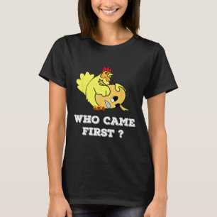 Camiseta Quem Veio Primeiro Engraçado Desconexo Frango Ovo 