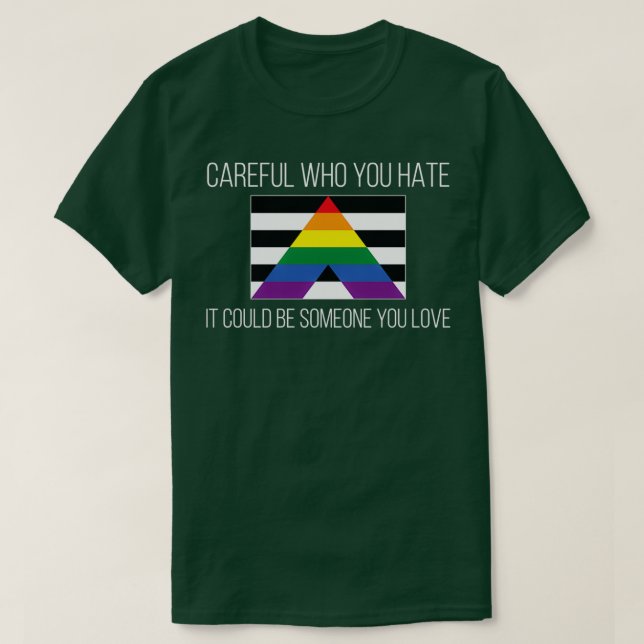 Camiseta Quem Você Odeia Hetero Ally Flag (Frente do Design)