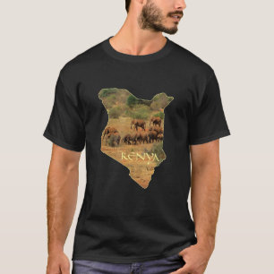 Camiseta Quênia com elefantes na África