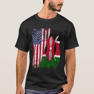 Camiseta Quênia Raia Meia Bandeira Americana no Quênia