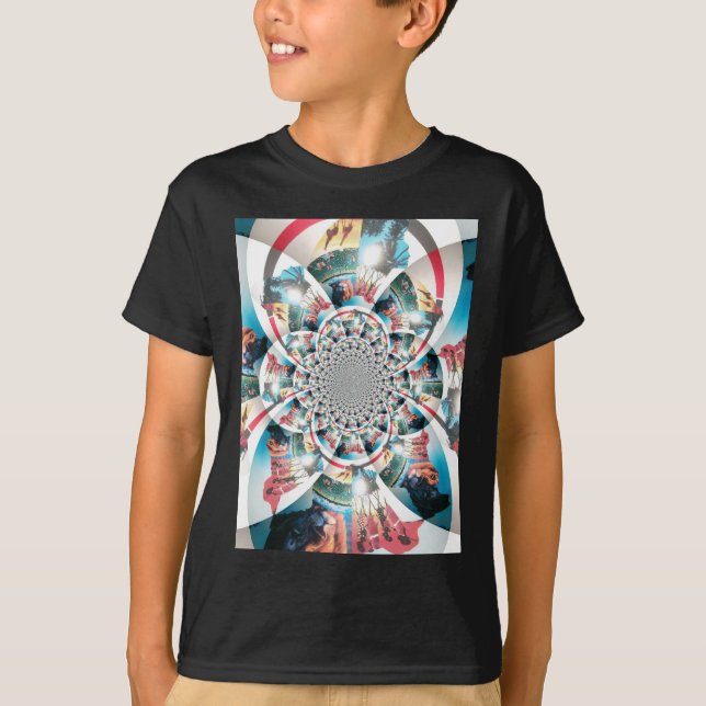 Camiseta Quênia Tapeçaria Caleidoscópio Impressão de Arte (Frente)