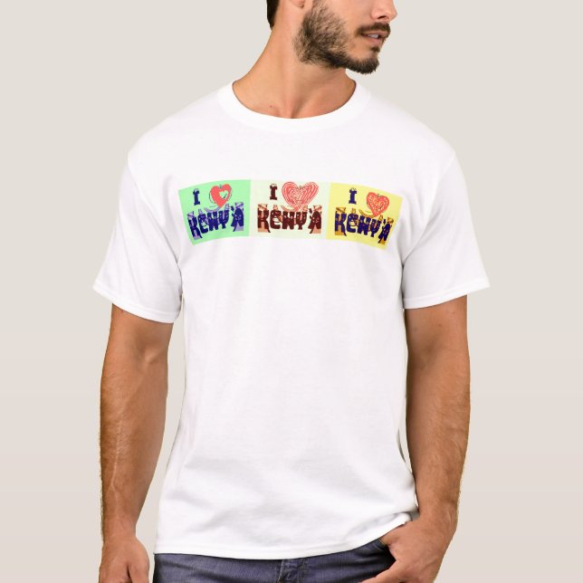 Camiseta Quênia Viagem Souvenir Pop Art Impressão (Frente)