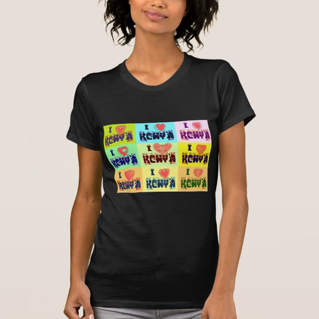 Camiseta Quênia Viagem Souvenir Pop Art Impressão (Frente)