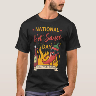 Camiseta Quente-Chili Engraçado Dia Nacional de Molho Quent