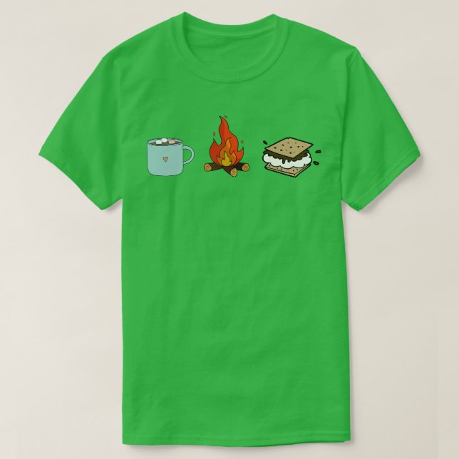 Camiseta Quente Choco Campfire e Smores (Frente do Design)