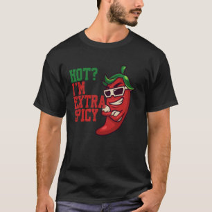 Camiseta Quente Estou Extra Picante Pimenta Especiarias Com