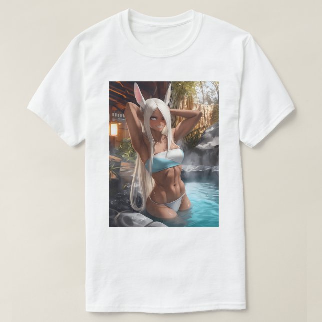 Camiseta Quente Primavera Bunny Girl 100 (Frente do Design)