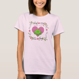 Camiseta Quer Beijar? Corações de Sapo e Flores