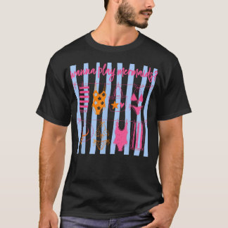 Camiseta Quer Brincar de Sereias Vibrações de Verão Elegant