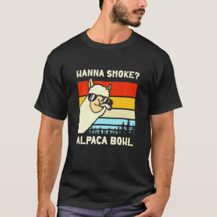 Camiseta Quer Fumar? Design de Tigela de Alpaca