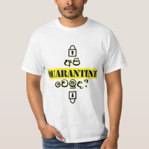 Camiseta Quer Quarentena comigo? Amarelo, impressão Sinhal
