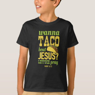 Camiseta Quer Taco Sobre A Alface De Jesus Rezando Comidas