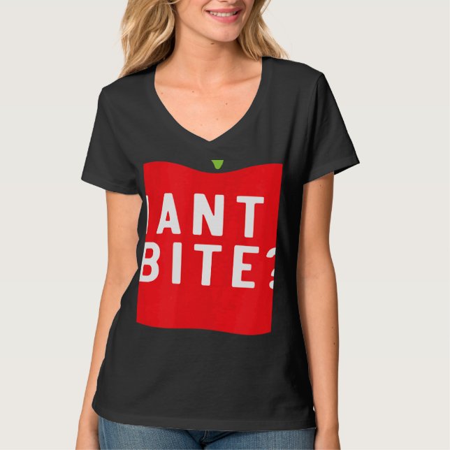 Camiseta Quer Uma Mordida Equipe de Colheita de Maçã Fruta  (Frente)
