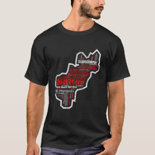 Camiseta Queretaro México Mapa Y Municípios Estado Mexicano