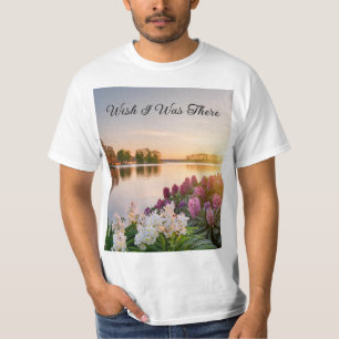 Camiseta Queria estar lá por pôr do sol no lago T-Shirt