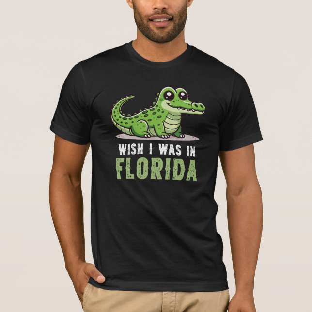Camiseta Queria estar na Flórida Alligator (Frente)