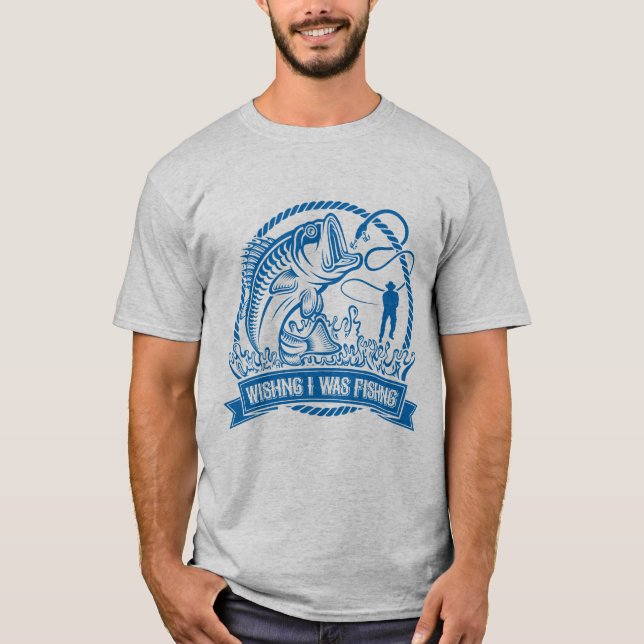 Camiseta Queria Que Eu Estivesse Pescando (Frente)